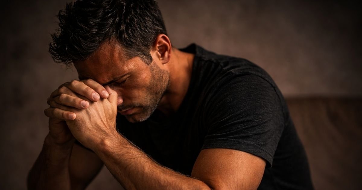 Person sitting with head down in reflection representing rebuilding self trust